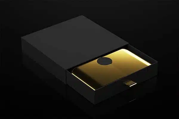 coffret noir et doré
